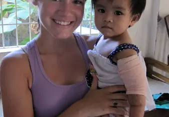 Anne had a great time volunteering with children