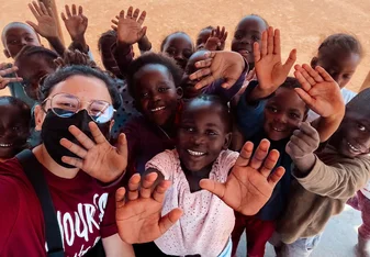 Selfie Time with our Rise Creche kids and Elisa (Volunteer)