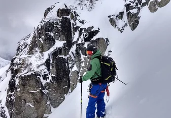 view of skier on mountain