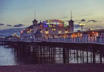 Brighton Pier during sunset