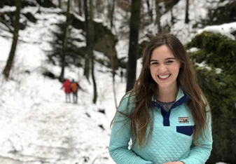 Emily Krank smiling in the snow