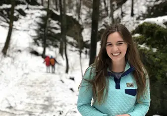 Emily Krank smiling in the snow