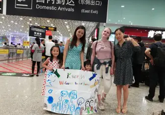 Lena Vivi with Edu-Pal China airport welcome