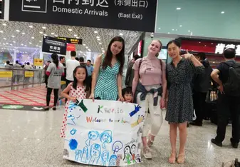 Lena Vivi with Edu-Pal China airport welcome