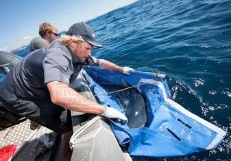 Riley Elliott working with Oceans Research