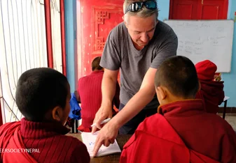 Teaching English to Buddhist Monks in Monasteries in Nepal