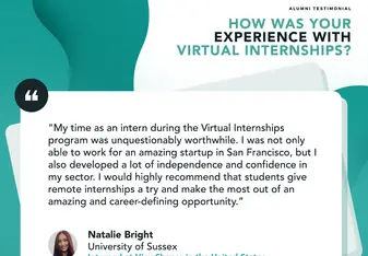 Alumni experience of a virtual internship