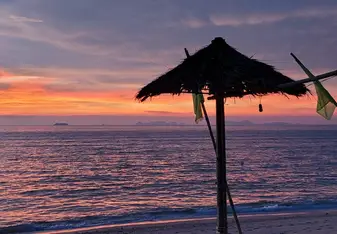 An orange and purple sunset in Thailand