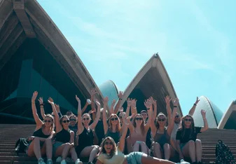 Group photo in front of Sydney Opera House