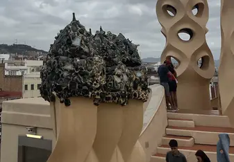 Gaudi sculptures on the roof of La Pedrera