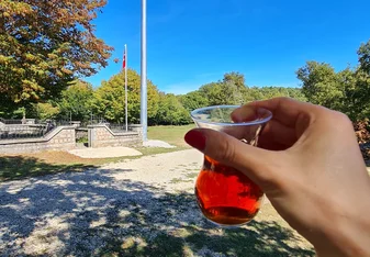 Drink tea outdoors with a view