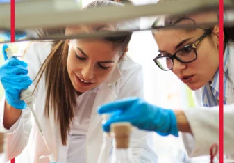 Students conducting experiments in the lab.