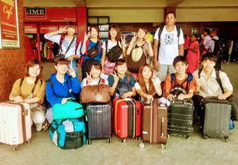 Arrival at Tribhuvan International airport in Nepal 