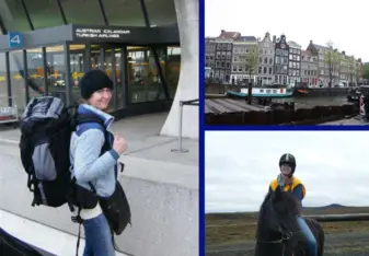 A collage of Andrea's solo trip photos.