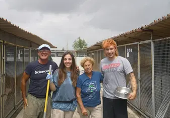 Volunteers at work in the shelter