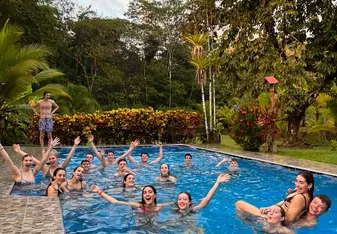 Team of Leapers chilling in the pool