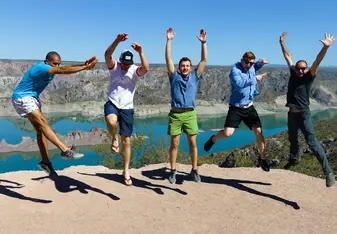 Guys celebrating in Mendoza
