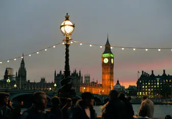 Big Ben light up in London, England