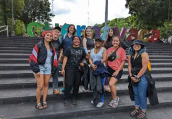 Student group at the Cuernavaca Sign