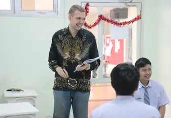Our teacher in action