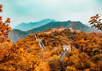 The great wall of China during autumn