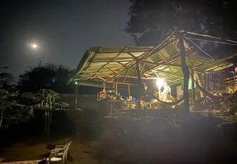 Our kitchen has the best moon view