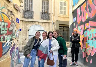 Students posing in Nice