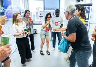 Team sharing a fun moment at the Showcase event