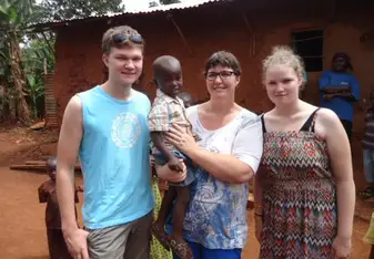 Volunteers at one of our homev