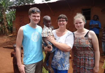 Volunteers at one of our homev