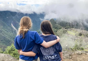 VISIONS Peru participants enjoying view of machu picchu 