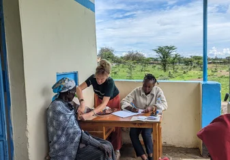 Volunteers Performing Health Check in Kenya
