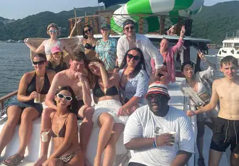 junk boat party with teachers in hong kong