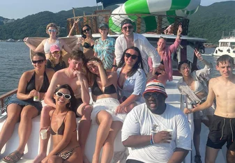 junk boat party with teachers in hong kong