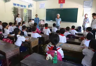 At primary school 