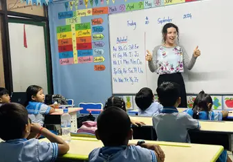 Xplore Cambodia Teaching in Class 1