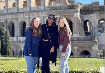 Three girls abroad