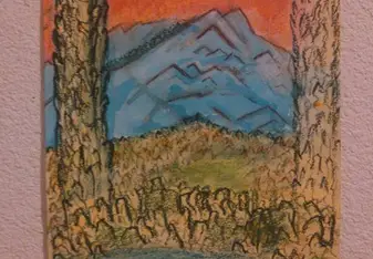 My oil pastel painting in the same spot Cezanne painted his masterpiece!