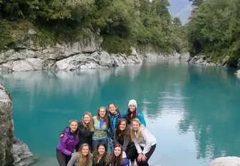 My roadtrip friends and I at Hokitika Gorge