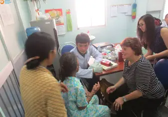 Talking to patients in the hospital