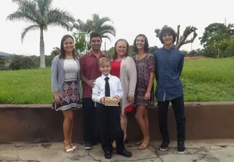 Me and my host family on the day of my host brother's first communion.
