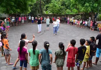 Dance Competition with the Volunteers at Yayasan, Bali Program by the Sea