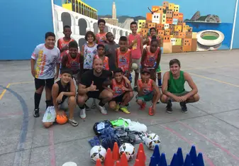 Football equipment bought through donations.