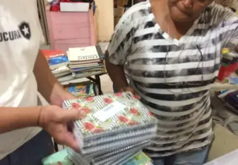 Stationary bought through donations.