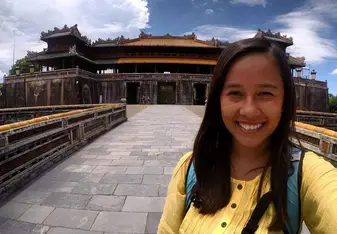 In front of the Imperial City (Hoàng Thành Huế)