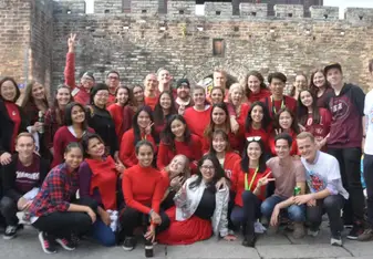 au pairs at Dapeng ancient city during Chinese culture trip
