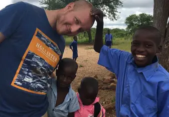 Meeting the local school kids