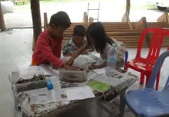 Local Cambodian kids drawing