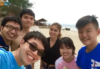 Being with my local buddies on the beach
