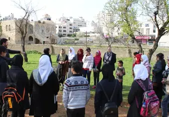 Outdoor fun with the English Club, learning how to use directions